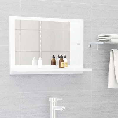 vidaXL - Badkamerspiegel - 60x10,5x37 - cm - bewerkt - hout - wit