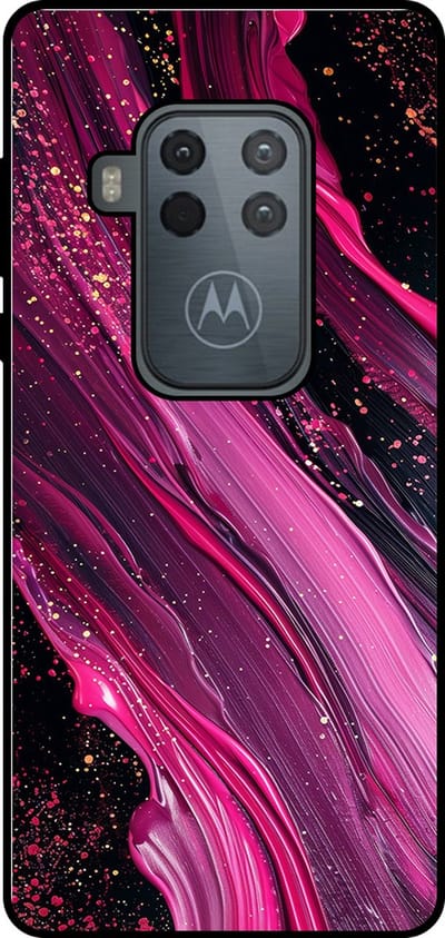 Smartphonica Telefoonhoesje Geschikt voor Motorola One Zoom met marmer opdruk - TPU backcover case marble design - Paars Roze geschikt voor Motorola One Zoom