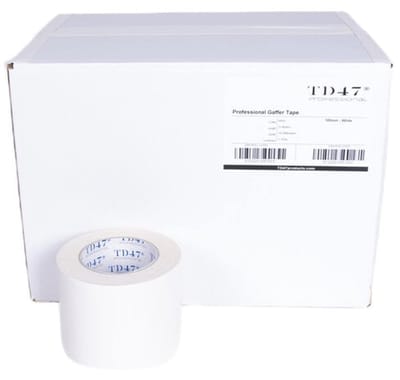 TD47 Professional Gaffa Tape 100mm x 25m Wit (Doos 12 Rollen)