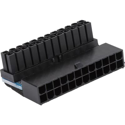 24-pins vrouwelijk naar 24-pins mannelijk 90 graden rechte hoek ATX stroomconnector adapter