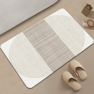 Moderne Eenvoudige Antislip Mat Huishoudelijk Badkamer Entree Zuigmat Eenvoudige Lijn Diatomeeënaarde Mat 40*60cm