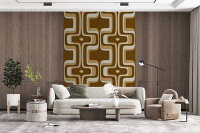Behang - Fotobehang Retro - Design - Bruin - Breedte 165 cm x hoogte 220 cm