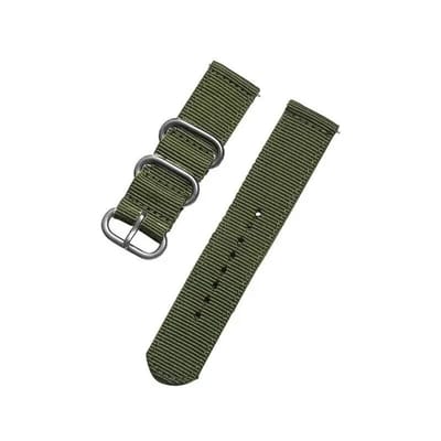 DrPhone SWB1 - Smart Watch Bandje - Roestvrij Staal Zilveren Gesp - Nylon - 20mm – Groen