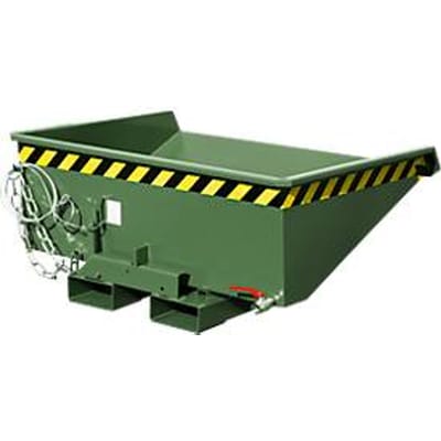 Mini spanencontainer type EXPO-E 275, kabelbediend kantelproces, capaciteit 0,275 m³, tot 750 kg, reseda groen RAL 6011