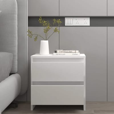 vidaXL - Nachtkastje - 45x34,5x44,5 - cm - bewerkt - hout - wit