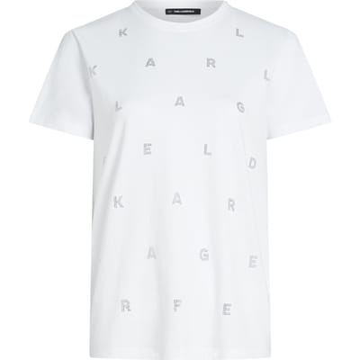 Karl Lagerfeld Rhinestone Heavy Jersey T-shirt White Taglia: XS | Maglie Sportivi Outlet | Donna | Bianco