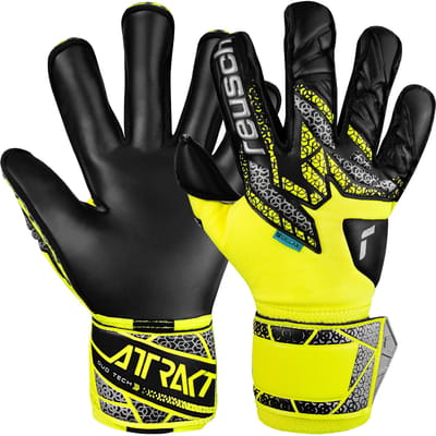 Reusch Attrakt Duo Evolution Yellow Silver - Keepershandschoenen - Maat 7 1/2