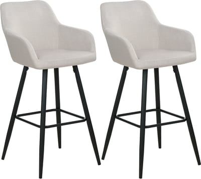 CASMALIA - Barkruk set van 2 - Taupe - Fluweel