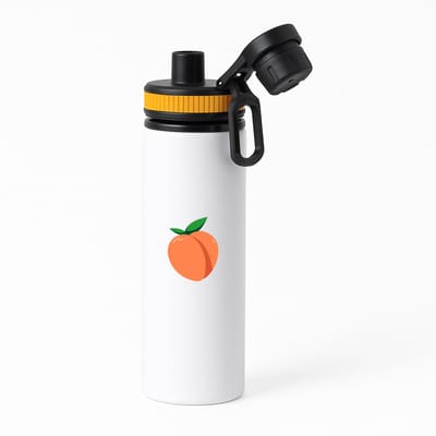 Hacebo® - Perzik waterfles met draaidop oranje - Fruitschaal - fruit liefhebbers - Fluweelfruit - vrucht - water fles - 850ML