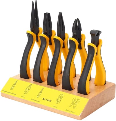 Dailygoods- Sieradentang 4" - Gelegeerd Staal - Rubberen Handvat - Compact - Draagbaar - Slijtvast - Juweliersgereedschap