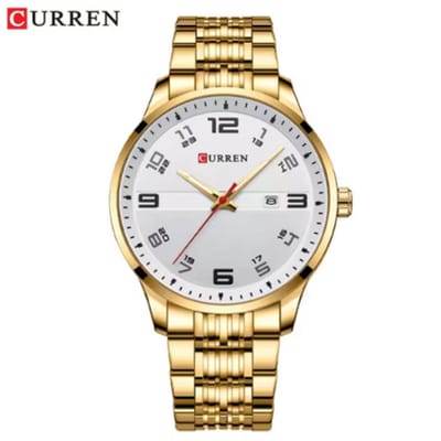 Curren - Horloge - Herenhorloge - Quartz - Wit - Goud - 44mm - 8411