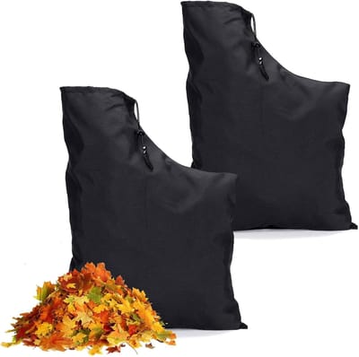 Opvangzak voor bladzuigers, 2 stuks, verstelbare vervangingszak, bladzuigerzak, universeel, grote inhoud, bladblazer, reservezak met ritssluiting, voor tuin, gazon (zwart)