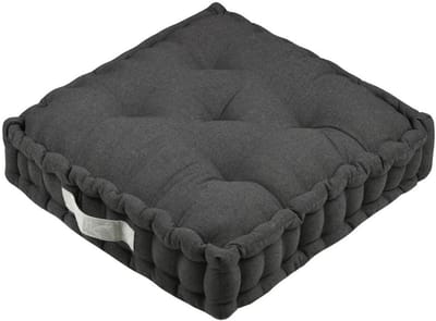 Stof Textile Vloerkussen Rilax - donkergrijs - katoen - 60 x 60 x 10 cm - vierkant - Extra dik - palletkussen