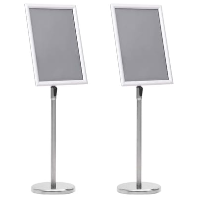 vidaXL - Posterstands - 2 - st - Zilver - 45 - x - 32,7 - x - 108 - cm - Aluminium