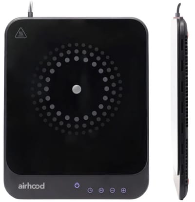 AirHood Draagbare Superdunne Inductiekookplaat | 2000 Watt | 1 kookzone | 10 standen | temperatuur instelling | | Timer | Zwart
