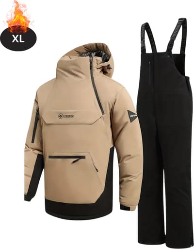 Bovista Skipak - SkiBroek - Skijas - Ski Suit - Wintersport - Heren - 2-Delig - Khaki - Maat XL