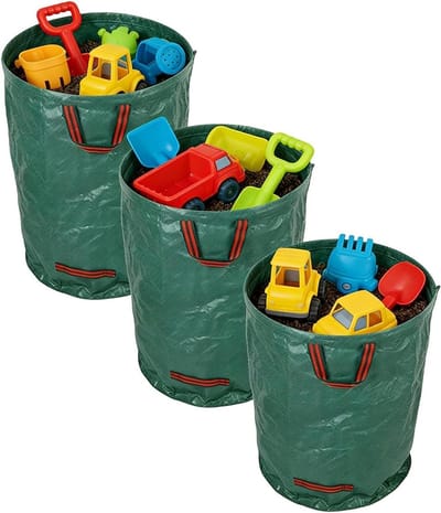 Tuin Afvalzakken - Bladzakken Opruimzakken - Tuinonderhoud Opruimen - Verstevigde Draaghendels - 72 Gallon - Groen