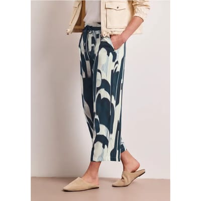 Broek met gedessineerde Wide Legs