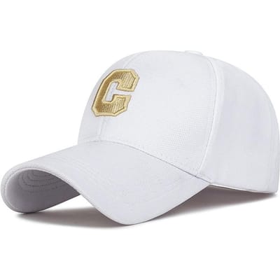 Personaliseer Katoenen Modieuze Baseballpet Verstelbare Truckerpet Voor Vrouwen Mannen Koreaanse Stijl Letter C Borduurpet Streetwear Cadeau white