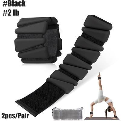 1 Paire de Poids Réglables pour Poignets et Chevilles 1-2 kg Bracelets en Silicone pour Entraînement de Force Yoga Course Natation Femmes Hommes
