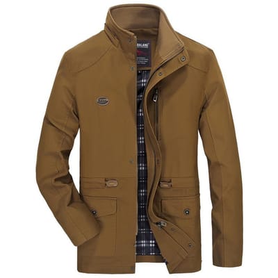 Herfst en winter heren nieuwe stijl heren jassen casual heren jassen puur katoen gewassen windjack 5XL brown