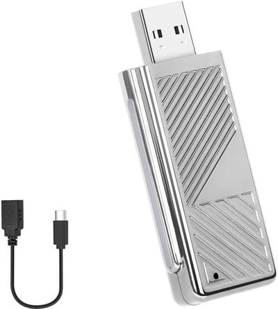 Draadloze Auto Box - Android Adapter - Navigatie Gebruik - Stabiele WiFi Verbinding - Type-C Interface - Zilver