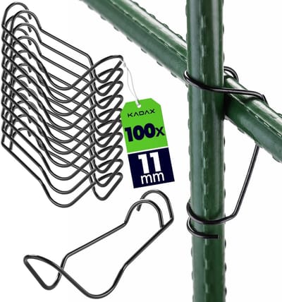 KADAX plantstokverbinder Ø 11 mm, 100 stuks, stalen verbindingsgespen voor bamboestokken, Tonkin klemmen voor stabiele bevestiging van klimhulpen in de tuin