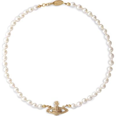 Vivienne Westwood Mini Reliëf Ketting Dames ketting Wit Goud 63030006R122R122 Box
