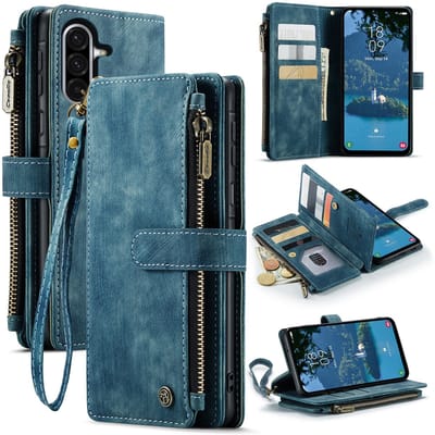 CaseMe Hoesje - Geschikt voor Samsung Galaxy A37 Hoesje - CaseMe C30 Book Case met Portemonnee - Blauw