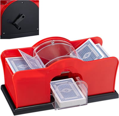 kaartenschudder - 2 decks - zwengel - handmatig - kaarten tot 91 mm - schudmachine