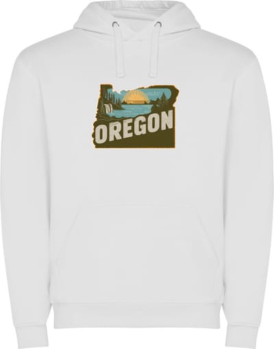 Witte Wanna have hoodie voor de echte Amerika liefhebber USA Amerikaanse / Verenigde Staten de staat Oregon Print Full Color Color merk Roly maat S