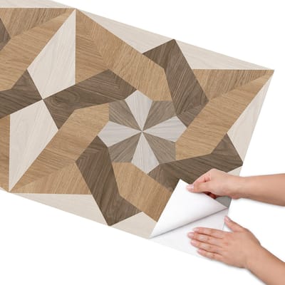 Coloray Meubel Wrap Folie - Bruin Meubelfolie - 65x130 cm - Decoratiefolie Houten ornamenten - Meubel Wrap Folie - Geometrische Meubelfolie - Plakfolie Meubels - Keuken decoratie - Achtergronden en patronen