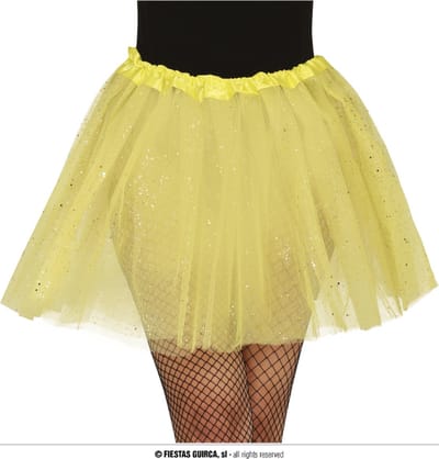 Fiestas Guirca - Glitter tutu geel - 40 cm - Carnavalskleding - Carnaval - carnavalskleding 2027 - Carnaval kostuum