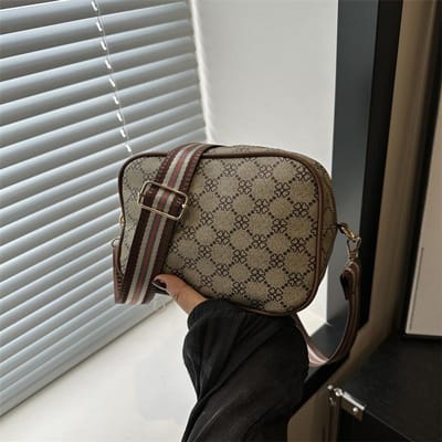 Crossbodytas voor dames, bedrukt, kleine vierkante tas, brede schouderband, damestas, nieuwe trendy schoudertas, veelzijdige en modieuze kleine vierkante tas gray