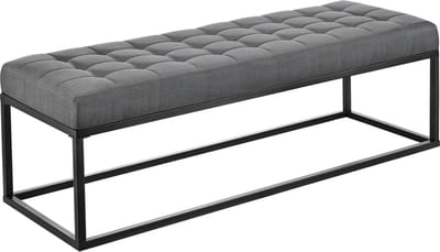 Halbank bankje stof 120x40x38 cm grijs