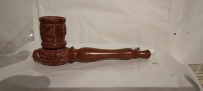 Houten Pijp Leaf Carved Decorative Decoratieve Culture Wooden Pipe 12 cm