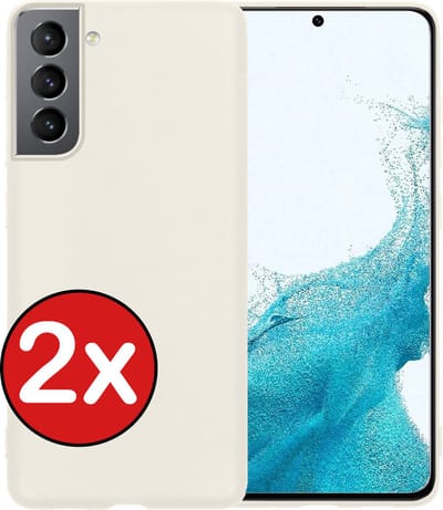 Hoesje - 2 Stuks - Geschikt voor Samsung Galaxy S22 - Sterk & Shockproof - Telefoonhoes - Back Cover - Case Siliconen - Telefoon Hoes - Wit