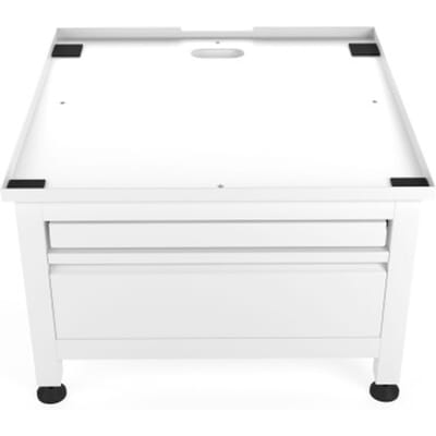 Wasophoogte® Wasmachine verhoger met lade en plateau - Wasmachine opbouwmeubel - Wasmachine sokkel - 42cm hoog - Wit - Universeel - 65*60,5 (LxB) - Inclusief wandbeugels