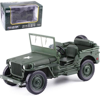 1:18 Willys Mb US Army WOII Militaire Jeep 4x4 Militair Off-Road Commandovoertuig Legering Diecast Verzamelaar Modelauto Hobby Cadeaus