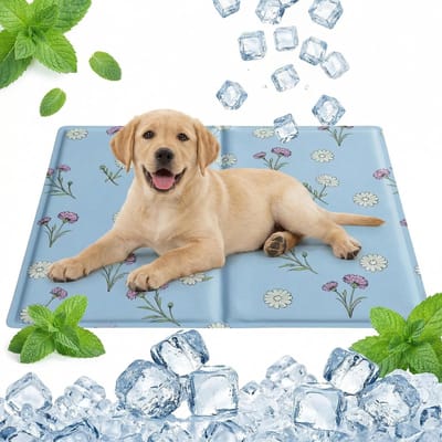 Famanu – Koelmat voor honden en katten van niet-giftige gel, zelfkoelende gelmat voor huisdieren, 50 x 65 cm