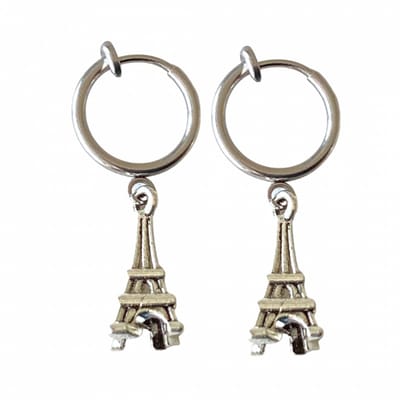 Klem oorbellen Eiffeltoren- zilverkleur-geen gaatje- Charme Bijoux