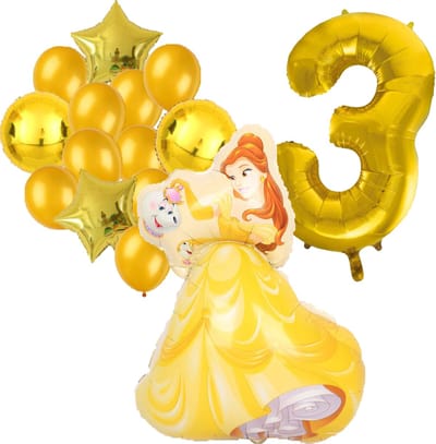 Belle ballonnen pakket - Belle en het Beest - 89x64cm - Folie Ballon - Prinses - Themafeest - 3 jaar - Verjaardag - Ballonnen - Versiering - Helium ballon