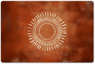Placemats 45x30 cm - Placemat kunststof - 1 stuk - Abstract - Lijnen - Zonnestralen - Roodbruin - Borden onderleggers - Decoratie voor op tafel - Keuken tafeldecoratie accessoires - Vinyl onderlegger - Tafelversiering