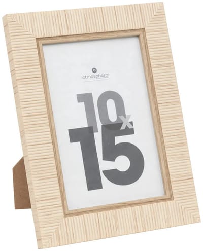 Atmosphera Fotolijstje Bali - voor 10 x 15 cm foto - beige - mdf/glas - ornament frame 14.8 x 19.5 cm - staand/hangend