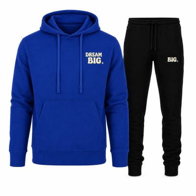 Trainingspak Heren – Hoodie Heren – Sportbroek Heren – Dream Big – Blauw - M