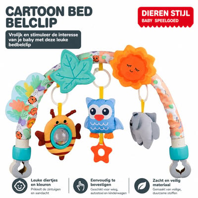 Baby Speelboog met Clips – Verstelbaar Activiteitenspeelgoed & Baby Mobiel – Voor Wieg, Box & Kinderwagen – Vanaf 0+
