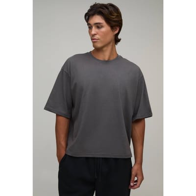 Essential Oversized Boxy Fit T- Shirt | Charcoal | Size XS