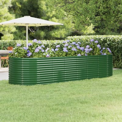vidaXL - Plantenbak - 322x100x68 - cm - gegalvaniseerd - staal - groen