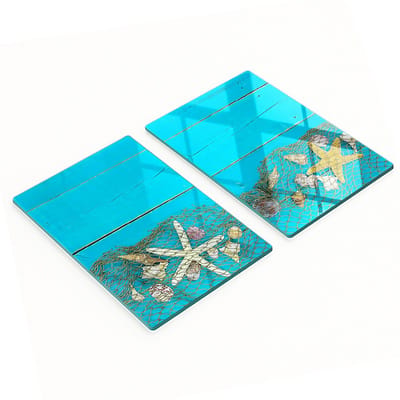 Multifunctionele decoratieve glazen borden in de vorm van zeesterrenschelpen, 2x40x52 cm