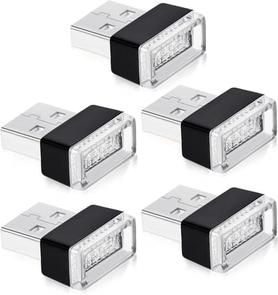 USB Auto Ambient LED Verlichting Kit - 5-delige Witte Interieurverlichting voor Laptop, USB Aansluitingen en Voertuigdecoratie